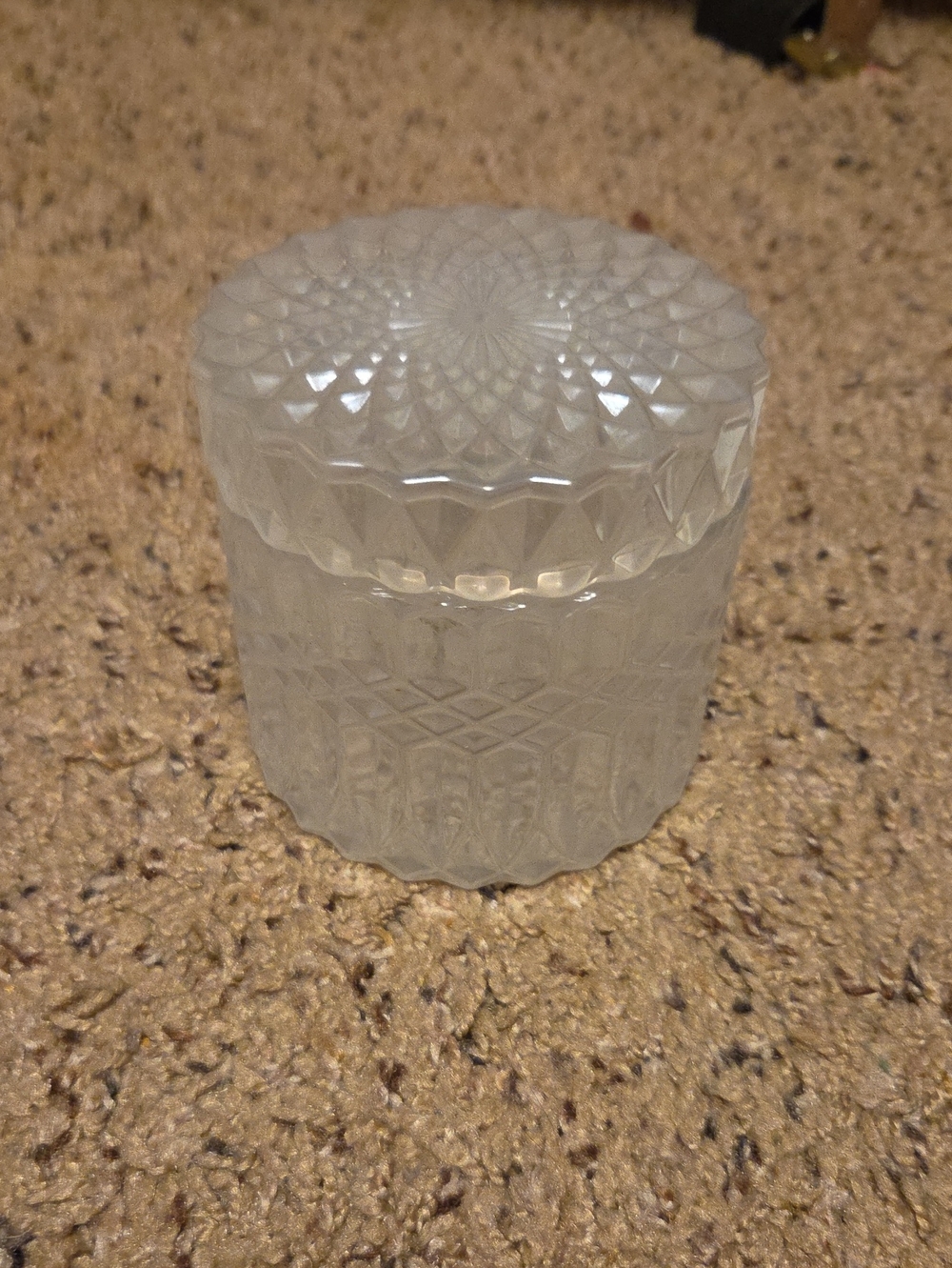 Clear Fogged Glass Decorative Jar with Lid